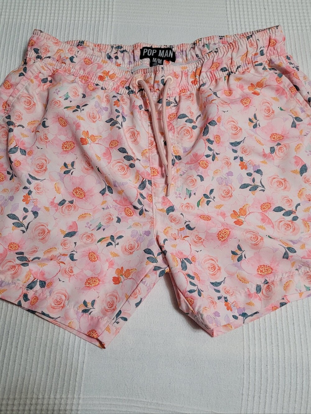 POP MAN Men’s Swim Trunks Vibrant Pattern Medium